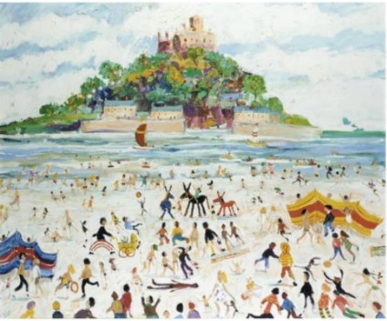 Simeon Stafford - playing catch with ruby. st.michaels mount, 1956